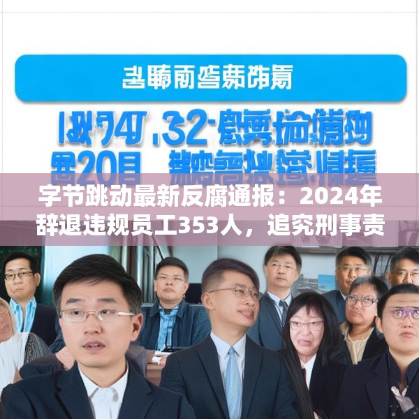 字节跳动最新反腐通报：2024年辞退违规员工353人，追究刑事责任39人