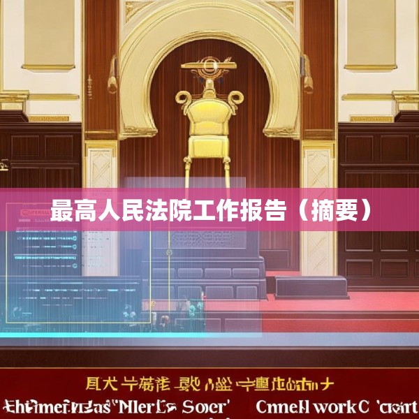 最高人民法院工作报告（摘要）