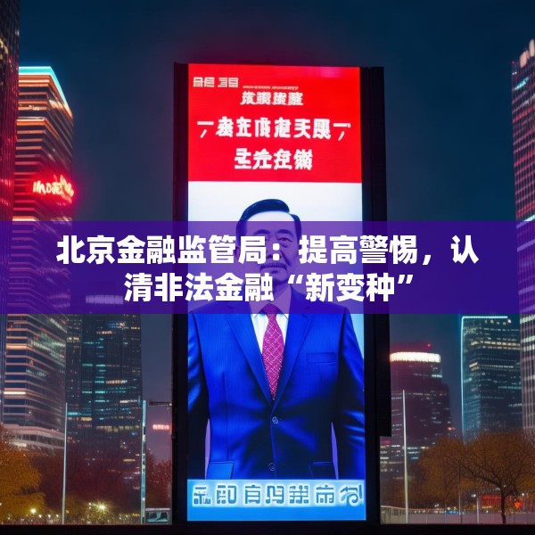 北京金融监管局：提高警惕，认清非法金融“新变种”