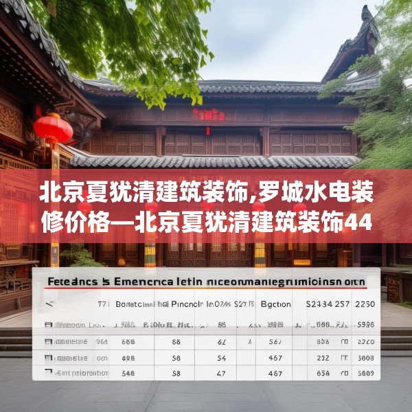 北京夏犹清建筑装饰,罗城水电装修价格—北京夏犹清建筑装饰442.a318b319c322fgy.329sdA