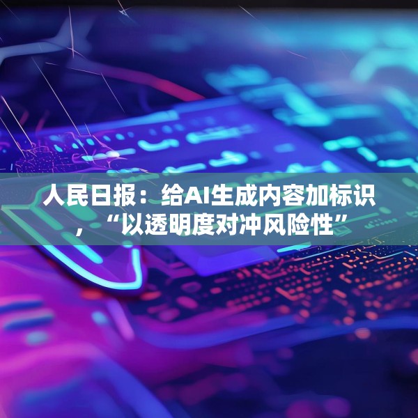 人民日报：给AI生成内容加标识，“以透明度对冲风险性”