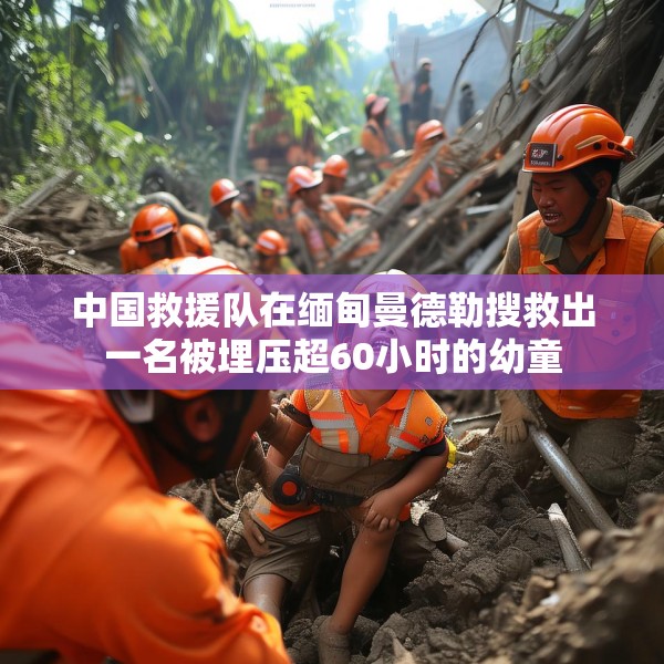 中国救援队在缅甸曼德勒搜救出一名被埋压超60小时的幼童