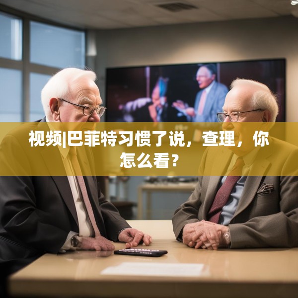 视频|巴菲特习惯了说，查理，你怎么看？