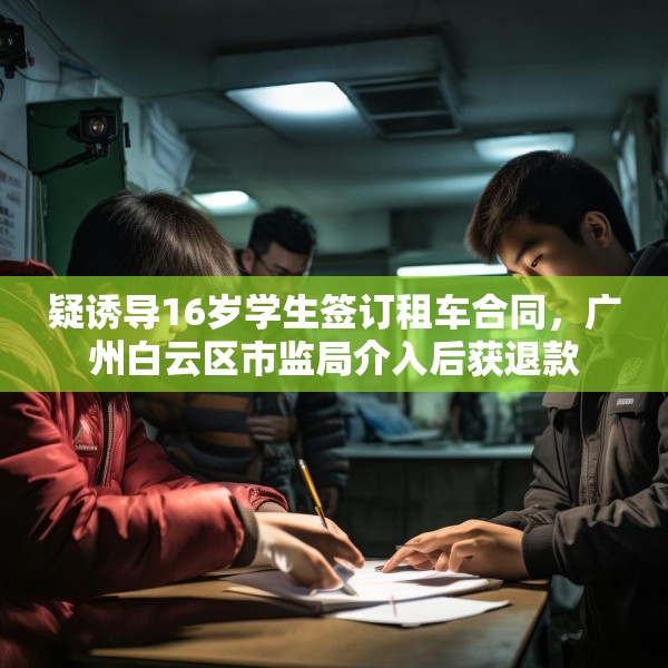 疑诱导16岁学生签订租车合同，广州白云区市监局介入后获退款