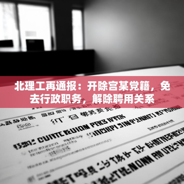北理工再通报：开除宫某党籍，免去行政职务，解除聘用关系