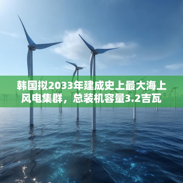 韩国拟2033年建成史上最大海上风电集群，总装机容量3.2吉瓦