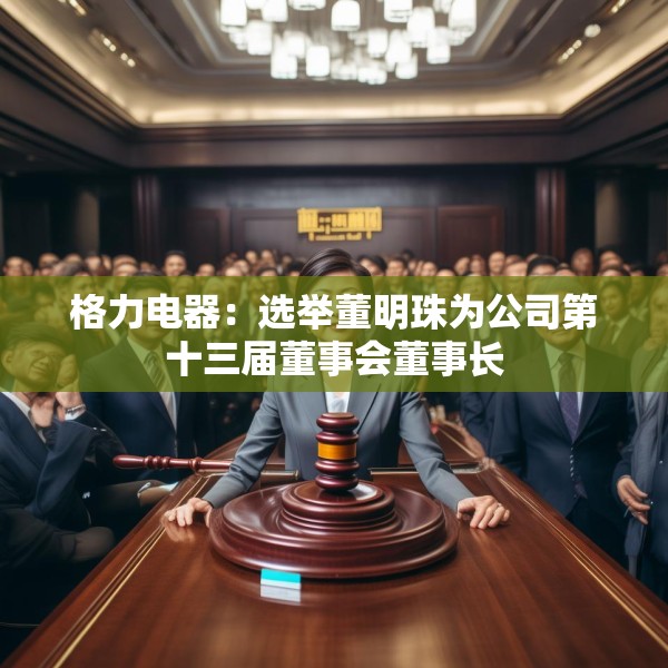 格力电器：选举董明珠为公司第十三届董事会董事长