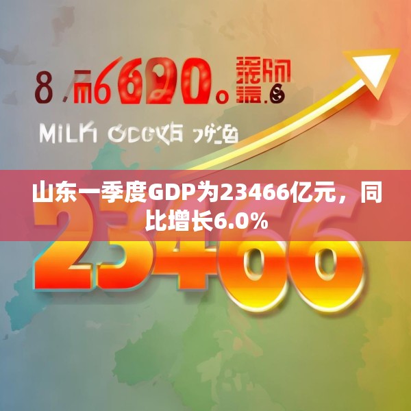 山东一季度GDP为23466亿元，同比增长6.0%