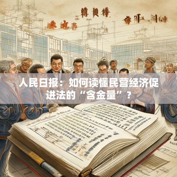 人民日报：如何读懂民营经济促进法的“含金量”？
