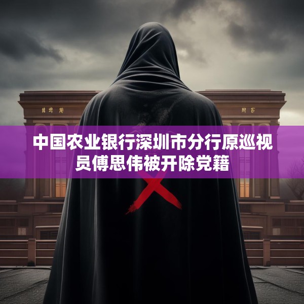 中国农业银行深圳市分行原巡视员傅思伟被开除党籍