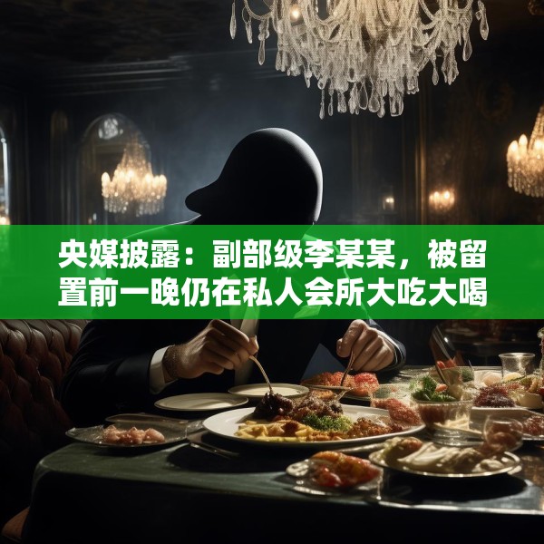 央媒披露：副部级李某某，被留置前一晚仍在私人会所大吃大喝