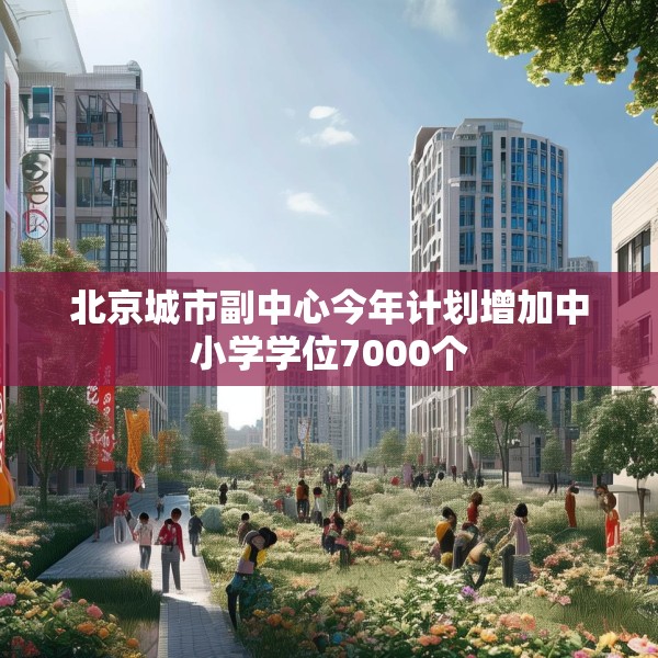 北京城市副中心今年计划增加中小学学位7000个