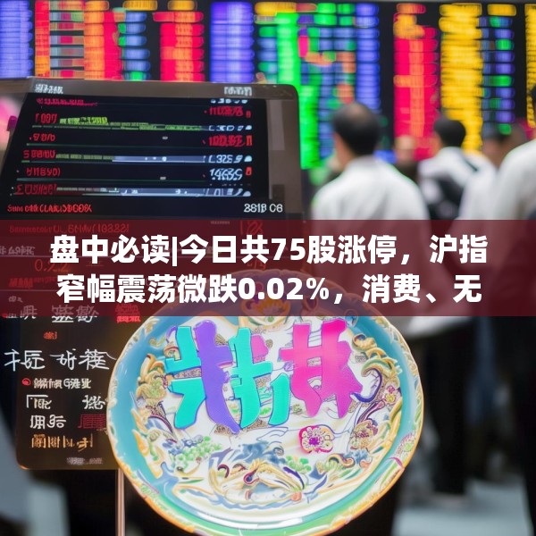 盘中必读|今日共75股涨停，沪指窄幅震荡微跌0.02%，消费、无人物流概念逆势大涨