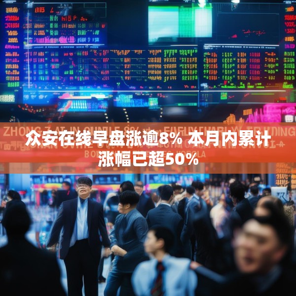 众安在线早盘涨逾8% 本月内累计涨幅已超50%
