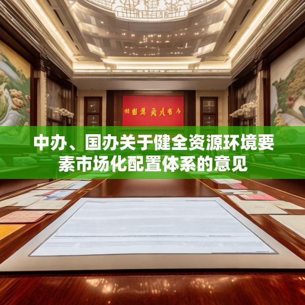 中办、国办关于健全资源环境要素市场化配置体系的意见