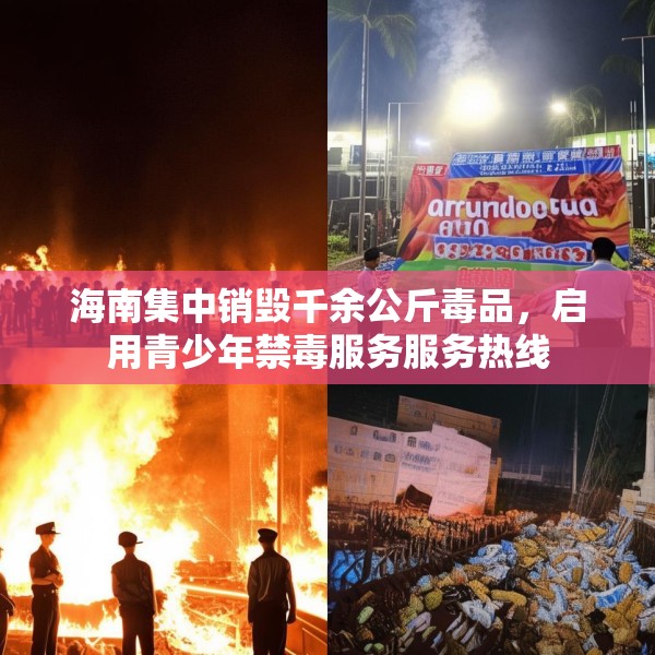 海南集中销毁千余公斤毒品，启用青少年禁毒服务服务热线