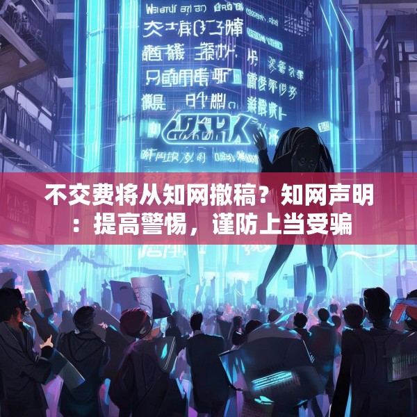 不交费将从知网撤稿？知网声明：提高警惕，谨防上当受骗
