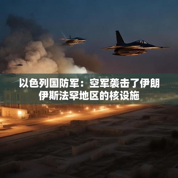 以色列国防军：空军袭击了伊朗伊斯法罕地区的核设施