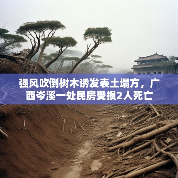 强风吹倒树木诱发表土塌方，广西岑溪一处民房受损2人死亡