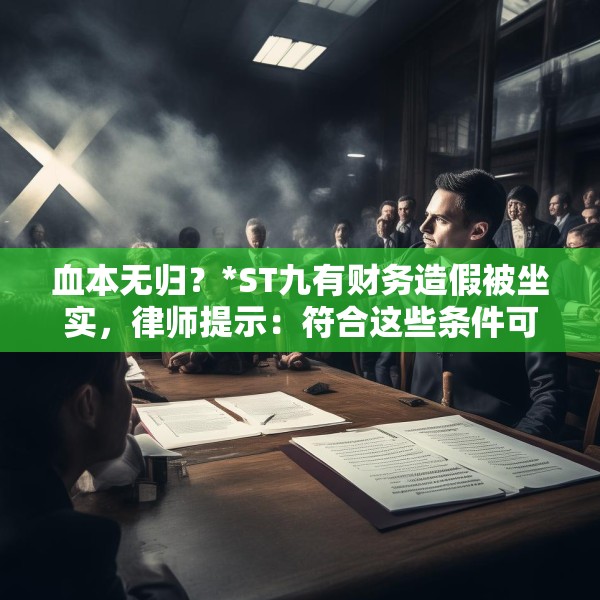 血本无归？*ST九有财务造假被坐实，律师提示：符合这些条件可追偿！