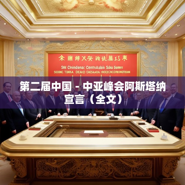 第二届中国－中亚峰会阿斯塔纳宣言（全文）