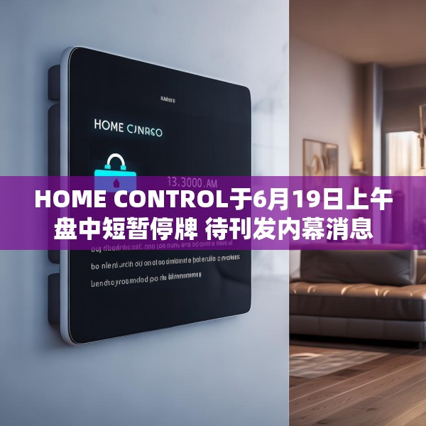 HOME CONTROL于6月19日上午盘中短暂停牌 待刊发内幕消息