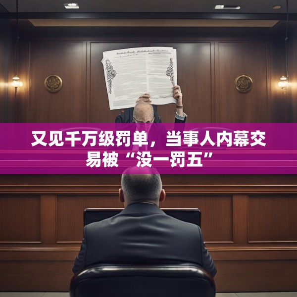 又见千万级罚单，当事人内幕交易被“没一罚五”