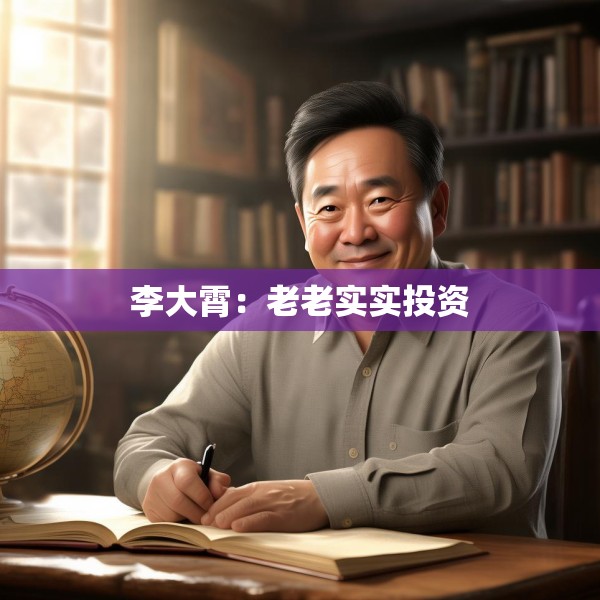 李大霄：老老实实投资