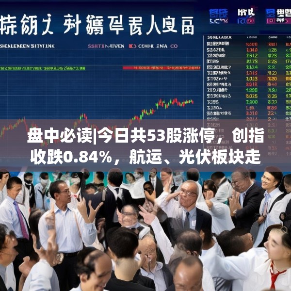盘中必读|今日共53股涨停，创指收跌0.84%，航运、光伏板块走强