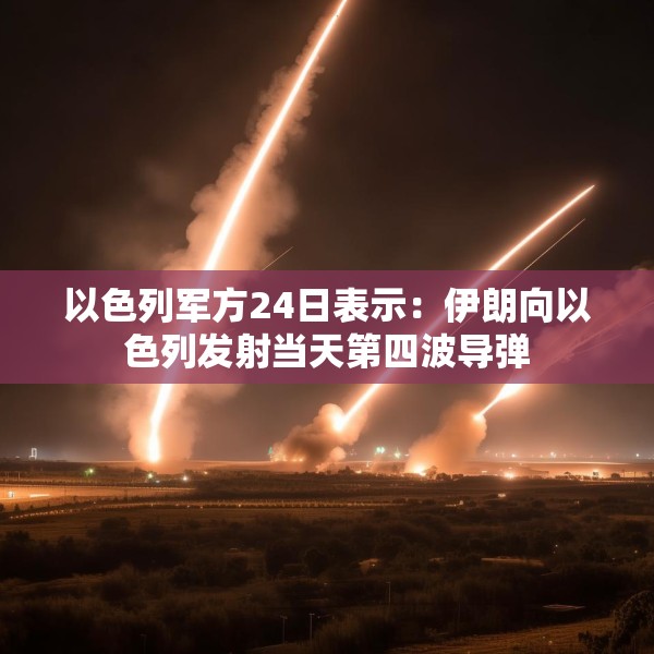 以色列军方24日表示：伊朗向以色列发射当天第四波导弹