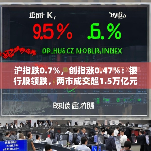 沪指跌0.7%，创指涨0.47%：银行股领跌，两市成交超1.5万亿元