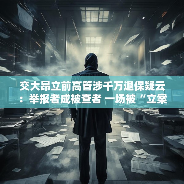 交大昂立前高管涉千万退保疑云：举报者成被查者 一场被“立案”反转的资本风暴