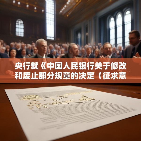 央行就《中国人民银行关于修改和废止部分规章的决定（征求意见稿）》公开征求意见