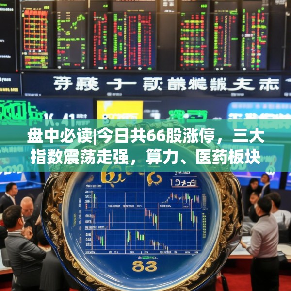 盘中必读|今日共66股涨停，三大指数震荡走强，算力、医药板块集体大涨